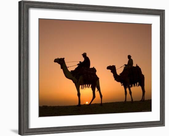 Camels Near the Pyramids at Giza, Cairo, Egypt-Doug Pearson-Framed Photographic Print