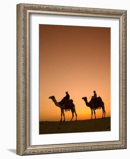 Camels Near the Pyramids at Giza, Cairo, Egypt-Doug Pearson-Framed Photographic Print