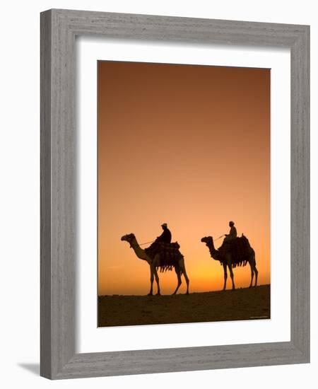 Camels Near the Pyramids at Giza, Cairo, Egypt-Doug Pearson-Framed Photographic Print