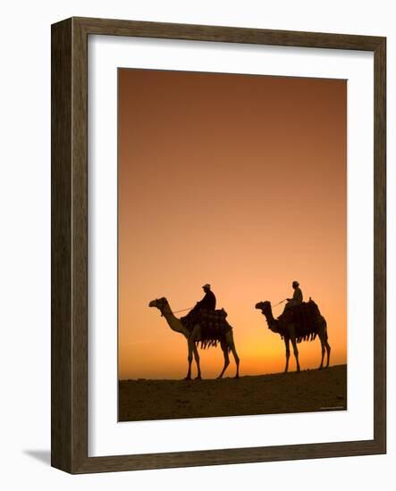 Camels Near the Pyramids at Giza, Cairo, Egypt-Doug Pearson-Framed Photographic Print