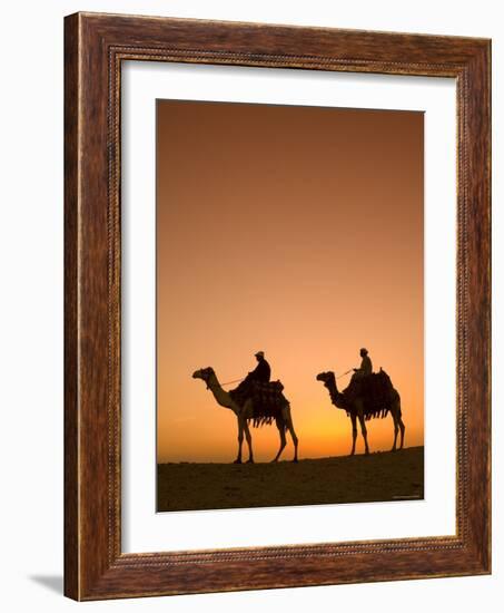 Camels Near the Pyramids at Giza, Cairo, Egypt-Doug Pearson-Framed Photographic Print