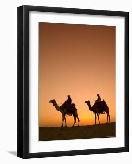 Camels Near the Pyramids at Giza, Cairo, Egypt-Doug Pearson-Framed Photographic Print