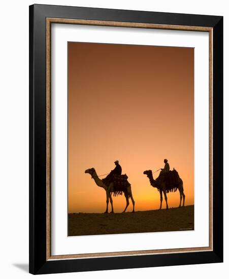 Camels Near the Pyramids at Giza, Cairo, Egypt-Doug Pearson-Framed Photographic Print