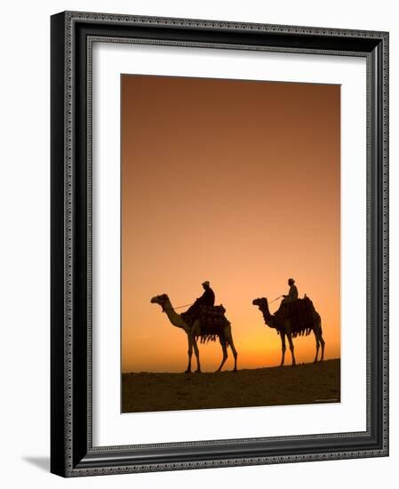 Camels Near the Pyramids at Giza, Cairo, Egypt-Doug Pearson-Framed Photographic Print