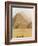 Camels Pass in Front of the Pyramids at Giza, Egypt-Julian Love-Framed Photographic Print