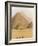 Camels Pass in Front of the Pyramids at Giza, Egypt-Julian Love-Framed Photographic Print