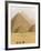 Camels Pass in Front of the Pyramids at Giza, Egypt-Julian Love-Framed Photographic Print