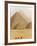 Camels Pass in Front of the Pyramids at Giza, Egypt-Julian Love-Framed Photographic Print