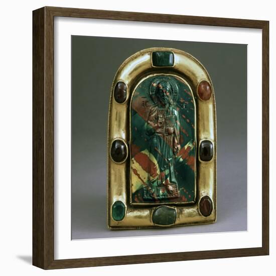 Cameo with Blessing Christ, Byzantine, 11th Century-null-Framed Photographic Print