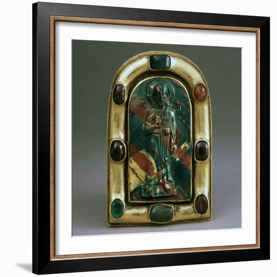 Cameo with Blessing Christ, Byzantine, 11th Century-null-Framed Photographic Print