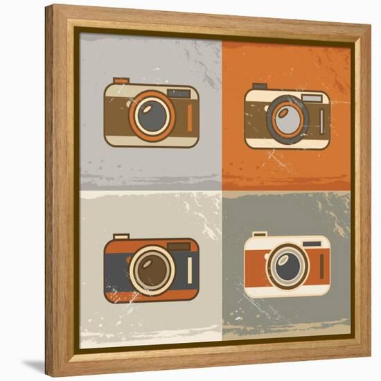 Camera Icons-YasnaTen-Framed Stretched Canvas