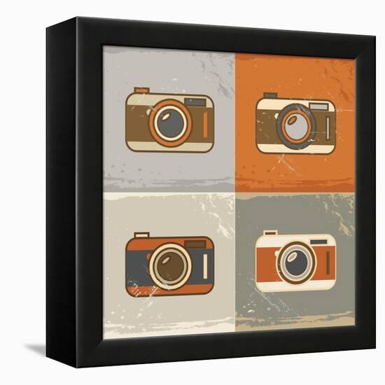 Camera Icons-YasnaTen-Framed Stretched Canvas