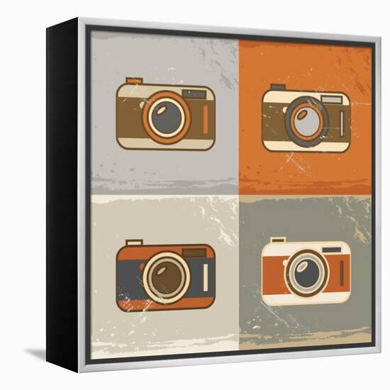 Camera Icons-YasnaTen-Framed Stretched Canvas