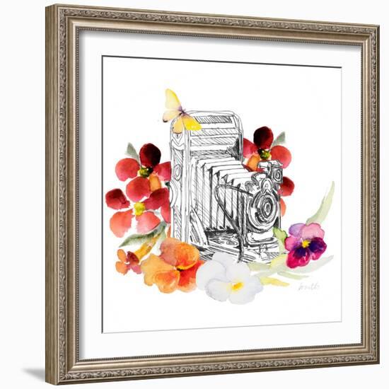 Camera Sketch on Fall Floral I-Lanie Loreth-Framed Art Print