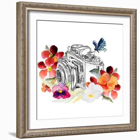 Camera Sketch on Fall Floral II-Lanie Loreth-Framed Art Print