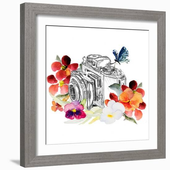 Camera Sketch on Fall Floral II-Lanie Loreth-Framed Art Print