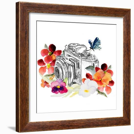 Camera Sketch on Fall Floral II-Lanie Loreth-Framed Art Print