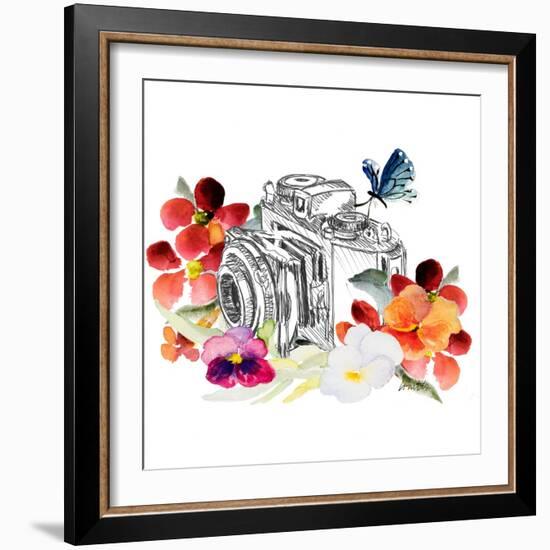Camera Sketch on Fall Floral II-Lanie Loreth-Framed Art Print