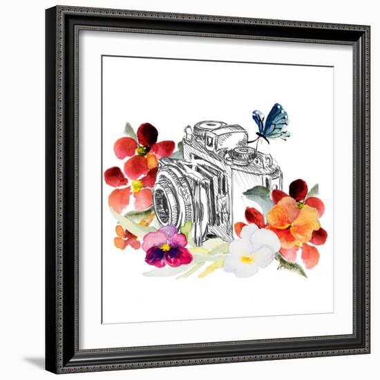 Camera Sketch on Fall Floral II-Lanie Loreth-Framed Art Print