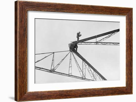 Cameraman Dorsey Risks Life and Limb to Get His Shot-null-Framed Art Print