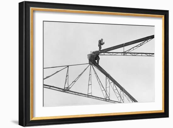 Cameraman Dorsey Risks Life and Limb to Get His Shot-null-Framed Art Print