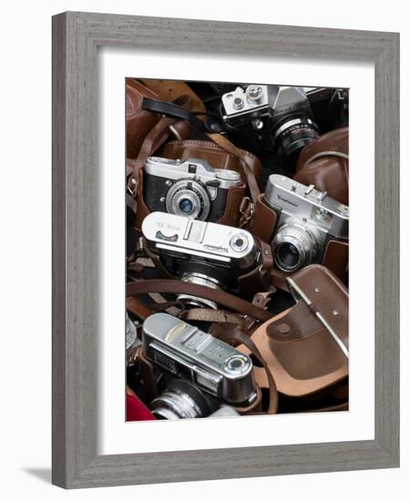 Cameras for Sale at Flea Market, Tiergarten, Berlin, Germany-null-Framed Photographic Print