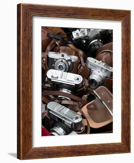 Cameras for Sale at Flea Market, Tiergarten, Berlin, Germany-null-Framed Photographic Print