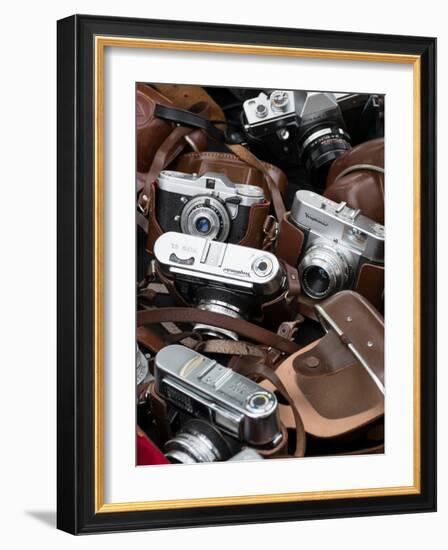 Cameras for Sale at Flea Market, Tiergarten, Berlin, Germany-null-Framed Photographic Print