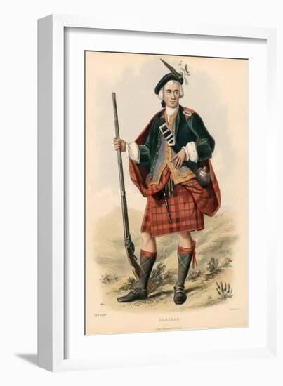 Cameron , from the Clans of the Scottish Highlands, Pub.1845 (Colour Litho)-Robert Ronald McIan-Framed Giclee Print