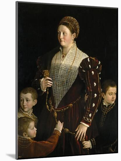 Camilla Gonzaga, Countess of San Segundo, and Her Sons, 1535-1537-Parmigianino-Mounted Giclee Print