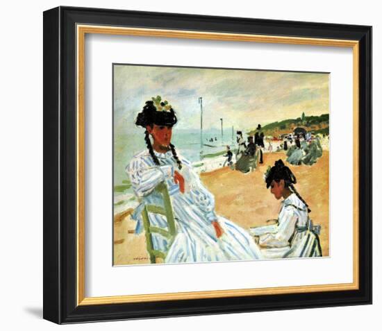 Camille at the Beach-Claude Monet-Framed Giclee Print