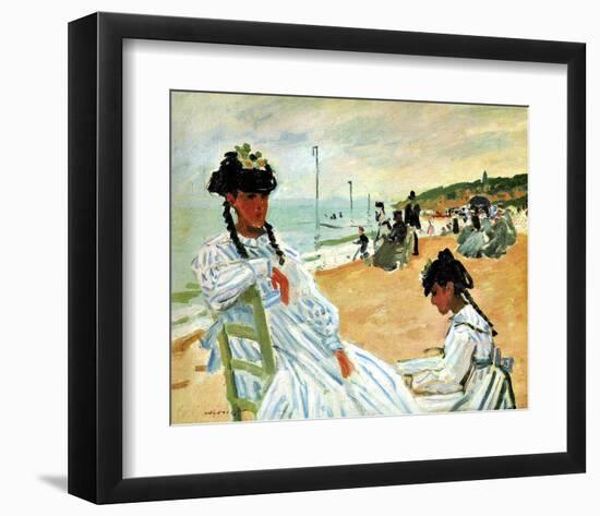 Camille at the Beach-Claude Monet-Framed Giclee Print