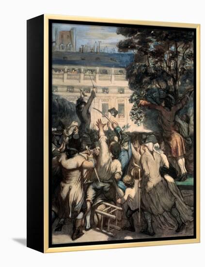 Camille Desmoulins in the Palais Royal Gardens, 1848-1849-Honoré Daumier-Framed Premier Image Canvas