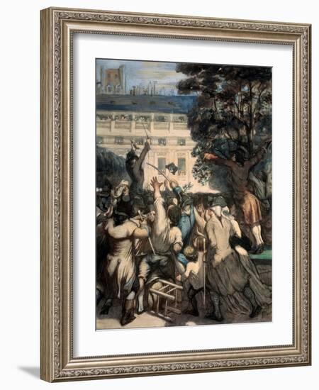 Camille Desmoulins in the Palais Royal Gardens, 1848-1849-Honoré Daumier-Framed Giclee Print