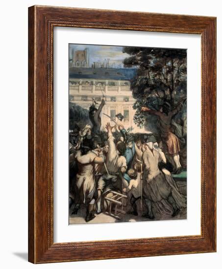 Camille Desmoulins in the Palais Royal Gardens, 1848-1849-Honoré Daumier-Framed Giclee Print