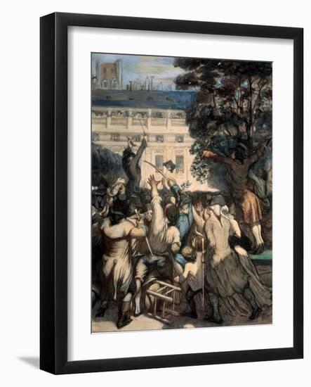 Camille Desmoulins in the Palais Royal Gardens, 1848-1849-Honoré Daumier-Framed Giclee Print