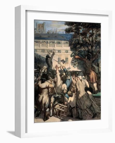 Camille Desmoulins in the Palais Royal Gardens, 1848-1849-Honoré Daumier-Framed Giclee Print