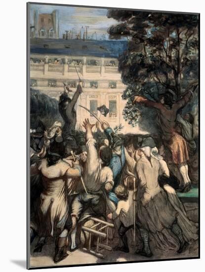 Camille Desmoulins in the Palais Royal Gardens, 1848-1849-Honoré Daumier-Mounted Giclee Print