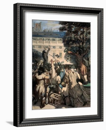 Camille Desmoulins in the Palais Royal Gardens, 1848-1849-Honoré Daumier-Framed Giclee Print