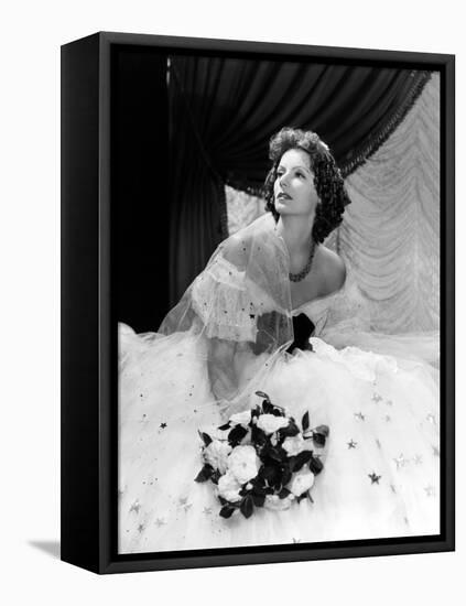 Camille, Greta Garbo, in a Gown by Adrian, 1936-null-Framed Stretched Canvas