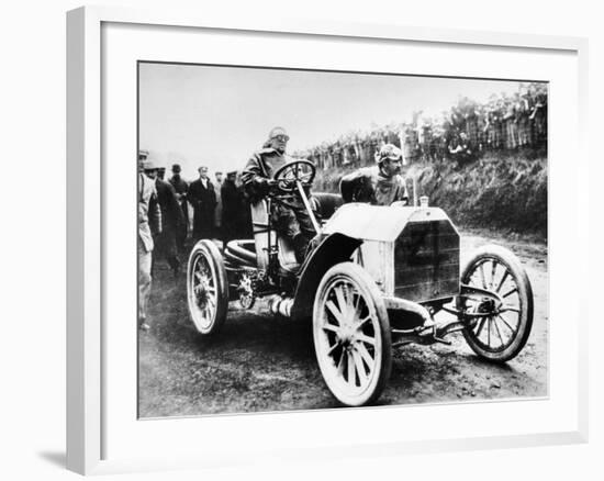 Camille Jenatzy in His 60 Hp Mercedes, Winner of the Gordon Bennett Race, Athy, Ireland, 1903-null-Framed Photographic Print