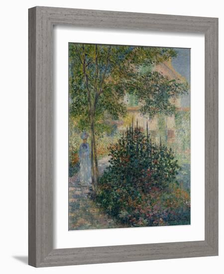 Camille Monet in the Garden at Argenteuil, 1876-Claude Monet-Framed Giclee Print