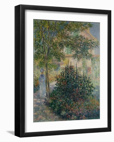 Camille Monet in the Garden at Argenteuil, 1876-Claude Monet-Framed Giclee Print