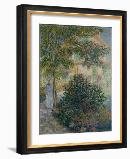 Camille Monet in the Garden at Argenteuil, 1876-Claude Monet-Framed Giclee Print