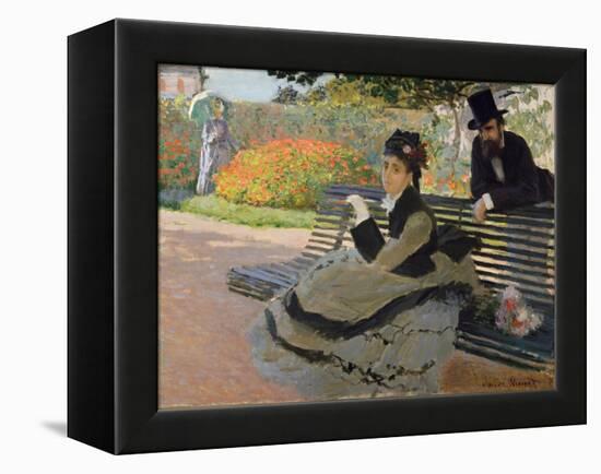 Camille Monet on a Garden Bench, 1873-Claude Monet-Framed Premier Image Canvas