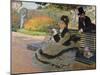 Camille Monet on a Garden Bench, 1873-Claude Monet-Mounted Giclee Print