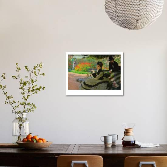 Camille Monet On A Garden Bench Art Print By Claude Monet Art Com