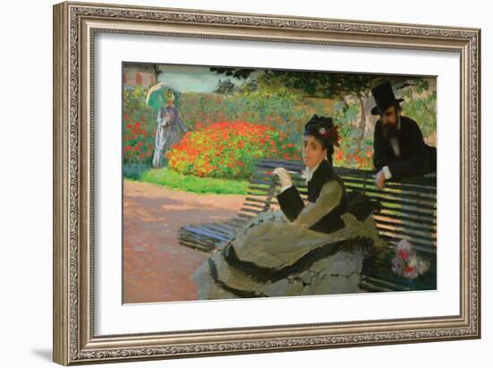 Camille Monet on a Garden Bench-Claude Monet-Framed Art Print