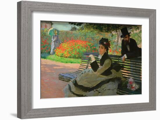 Camille Monet on a Garden Bench-Claude Monet-Framed Art Print