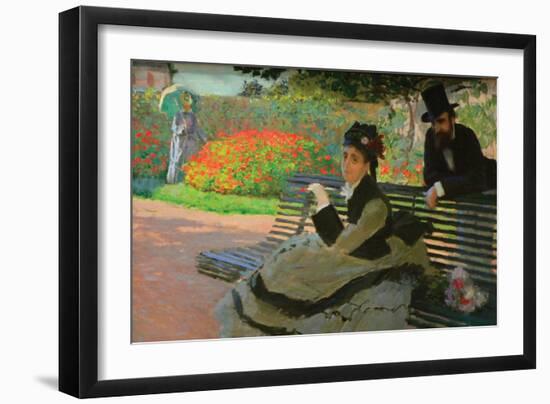 Camille Monet on a Garden Bench-Claude Monet-Framed Art Print